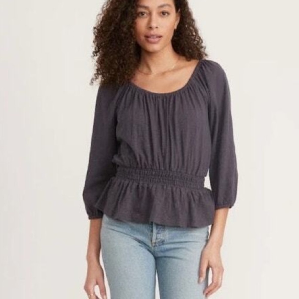 Marine Layer Christiana Knit Long Sleeve in India Ink, size XS NWT